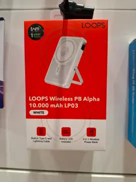 Promo loops wireless charger, built in type c &lightning