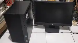 Komputer Desktop Hp core i3 9100 layar 19inc wide mulus
