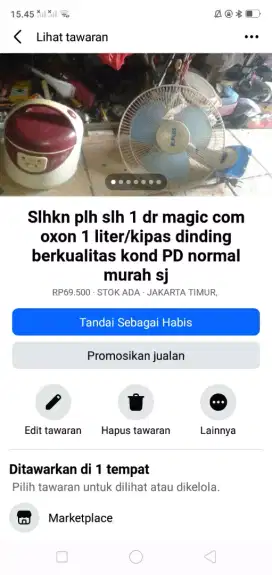 Slhkn plh slh 1 dr magic com 1 liter/kipas dinding kond normal murah2