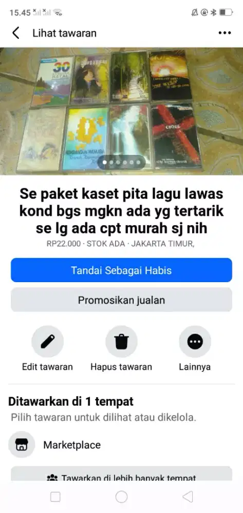 Se paket kaset pita lagu lawas kond bgs MLS mgkn ada yg tertarik murah