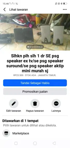 Slhkn lh slh 1 psg dr speaker suround atau sblh2 nya kond hdp murah sj
