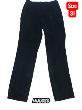 Celana Panjang Corduroy Formal Pria Mimaxco Warna Hitam Size 31
