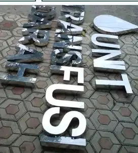 pembuatan Huruf Timbul Lettersign LED Neon Box Custom Sticker Cutting
