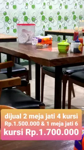 Dijual meja jati 4 kursi & 6 kursi