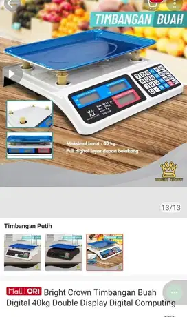 Timbangan Buah digital 40kg double display digital computing