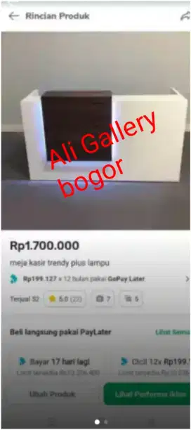 Meja kasir best seller (ter favorite) sudah include lampu