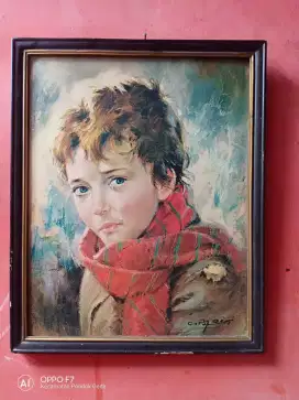 Lukisan Oil On Hardboard Eropaan  Lawas