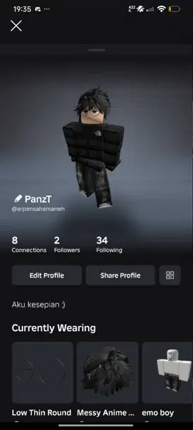 Akun roblox since 2020