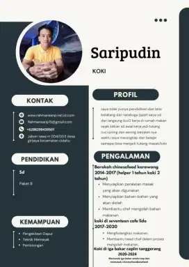 Cari loker cook/koki tukang masak seafood dan chinesefood/nasi goreng