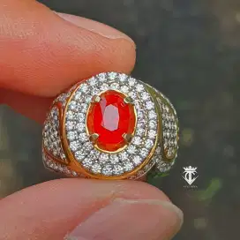 Batu Permata Natural HQ Pinkish Orange Sapphire 1.55 Ct CGL Lab Memo