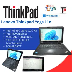 Laptop ringan lenovo thinkpad yoga 11e touchscreen siap pakai