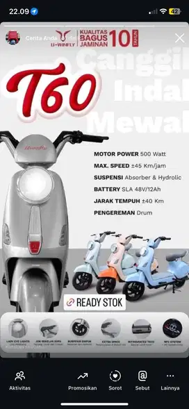 Sepeda Listrik Bisa cash dan kredit