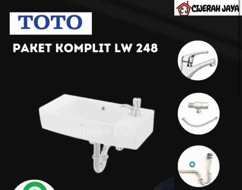 Wastafel TOTO lengkap tinggal pasang