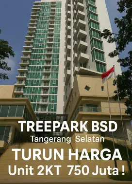 UNIT 2KT JARANG ADA! APARTEMEN TREEPARK BSD – 2KT LANTAI 17!