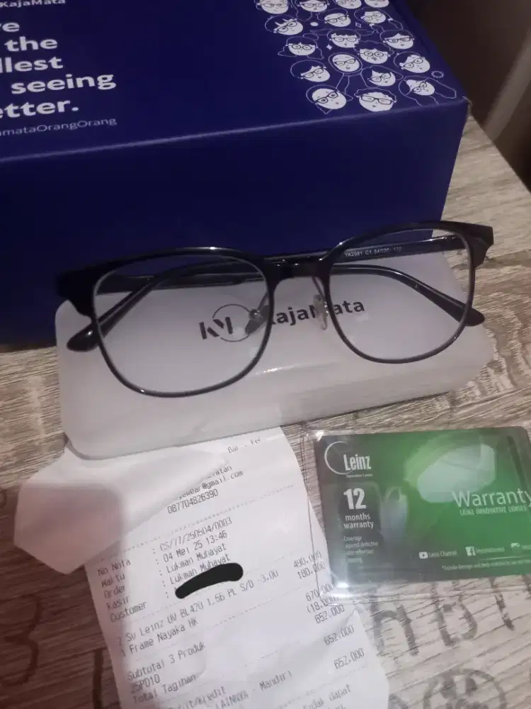 kacamata minus 1,75 ( kanan dan kiri)