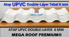 Atap UPVC Double Layer 6mm MEGA ROOF Premium per meter