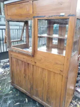 dijual gerobak kayu bakso mie ayam soto bubur ayam