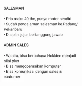Sales & Admin Sales