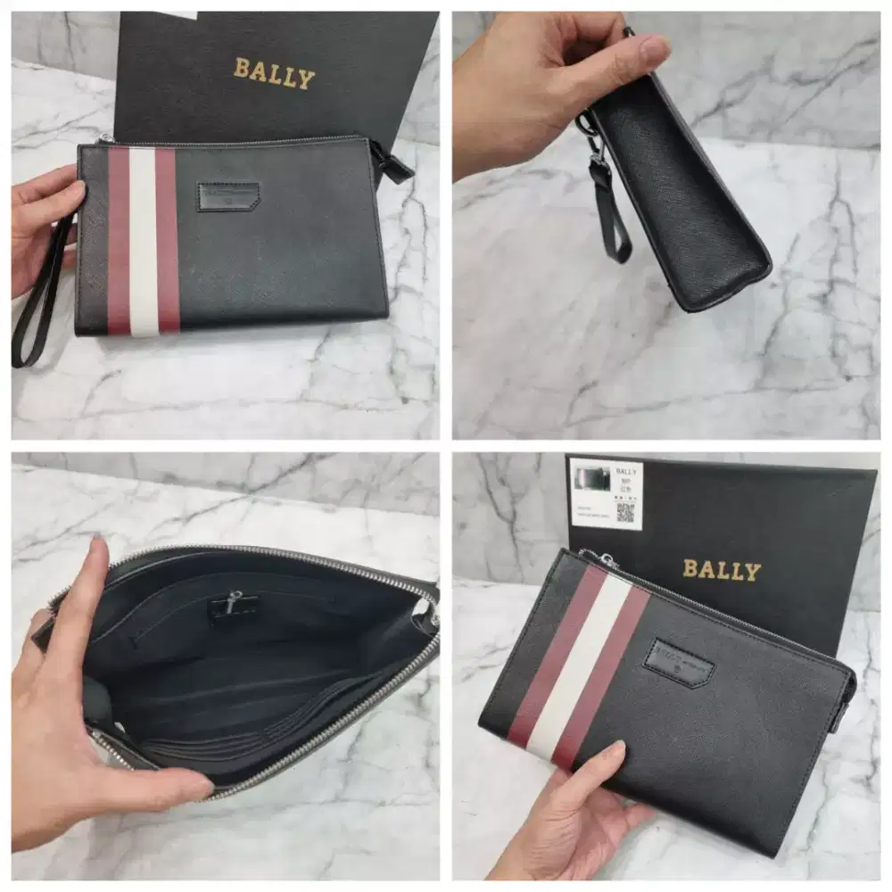 Clutch pria bally saffiano leather handbag