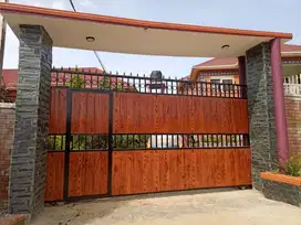 pagar rumah kombinasi kayu