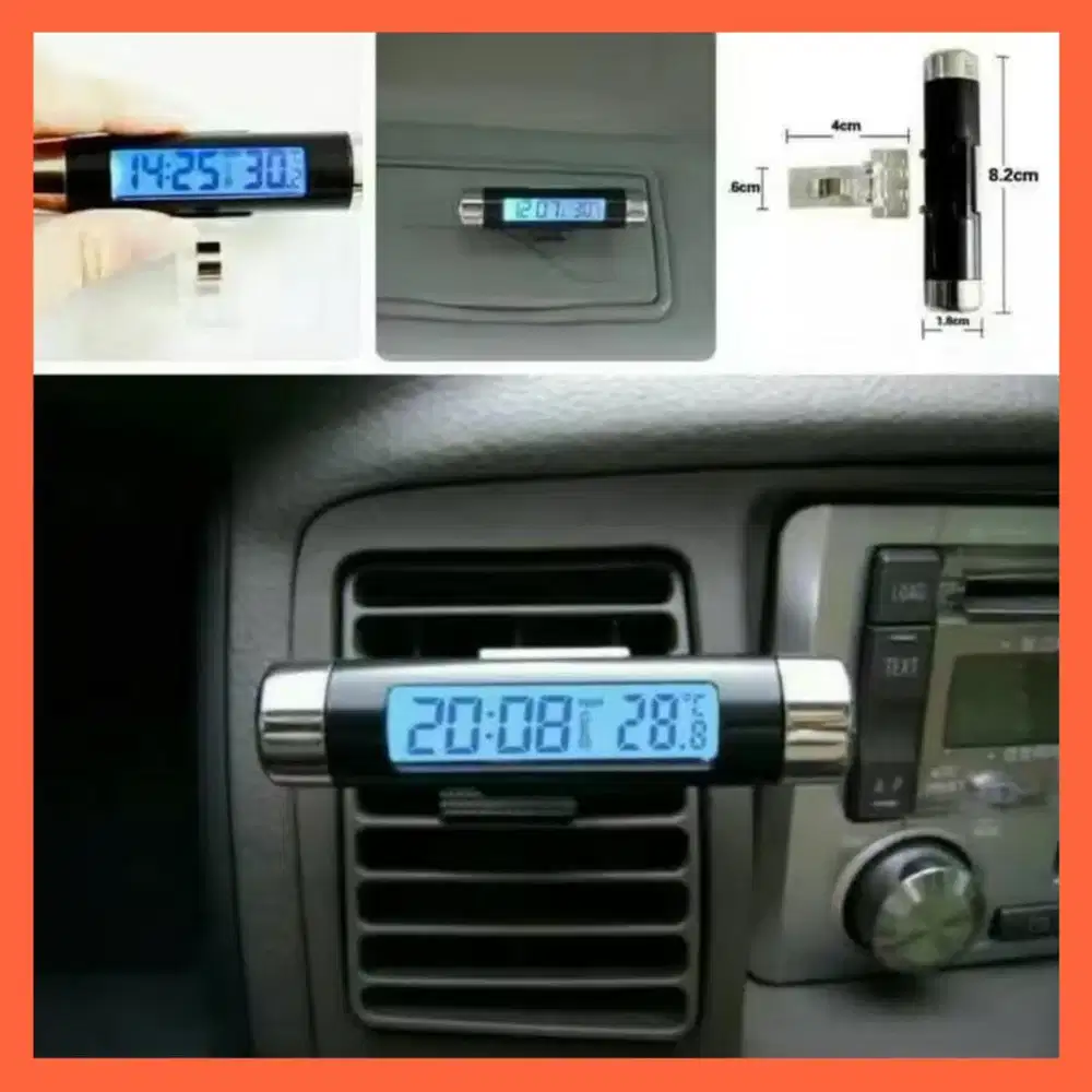 LED jam digital mobil / jam suhu termometer temperatur