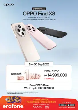 PROMO CASHBACK 1JUTA OPPO FIND X8