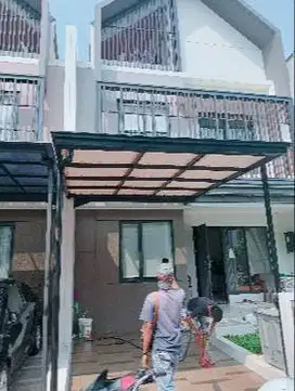 kanopi besi hollow galvanis atap alderon