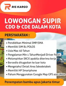 Lowongan Supir CDD Double & CDE Engkel 4 Ban