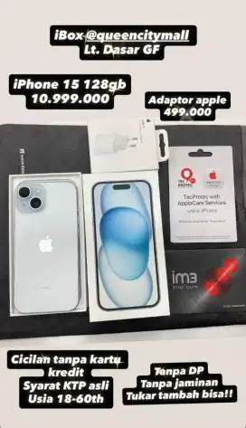 iPhone 15 New iBox Cicilan 0% tanpa kartu kredit Syarat KTP asli