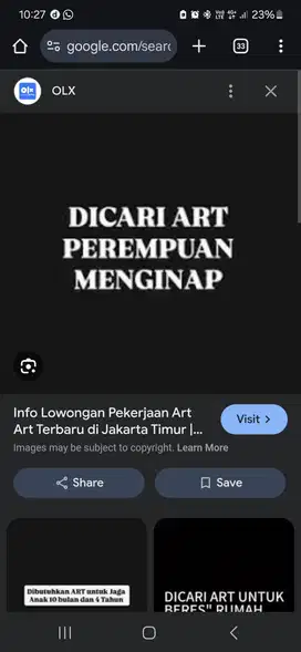 ART Mojokerto, wanita, menginap