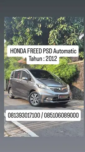 ALL NEW HONDA FREED PSD Automatic
Tahun : 2012,plat AD
