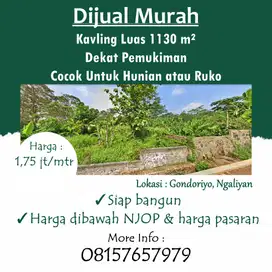 Dijual Cepat Kavling Murah Siap Bangun di Ngaliyan