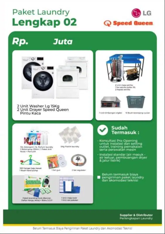 Paket Usaha Laundry Paket Lengkap 02 Paket Mesin Besar