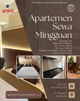 Apartemen Mares 3, 4 & 5, Sewa Mingguan