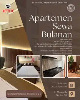 Apartemen Mares 3., 4 & 5, Sewa Bulanan