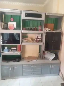 Buffet kaca melamin 2 lemari