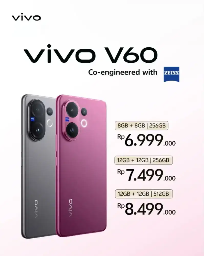 VIVO V60 5G with ZEISS Telephoto 6500 mAh+ 90W Flash Charge