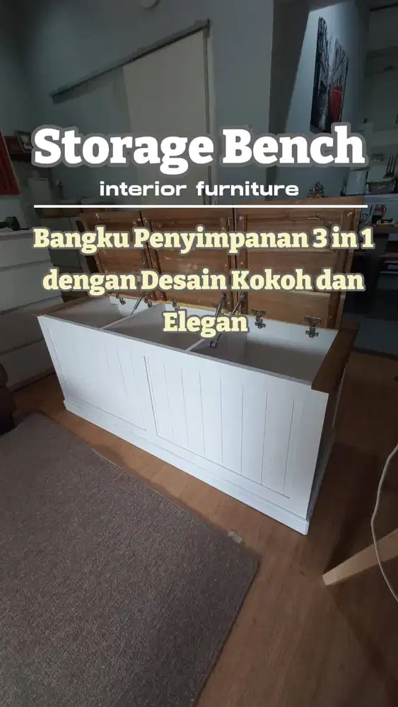 BOX STORAGE/KERANJANG PENYIMPANAN KAYU ASLI/BANGKU STORAGE