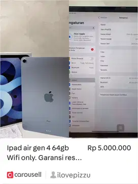 Ipad air gen 4 64gb, wifi only.