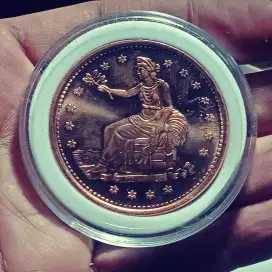 Koin lapis emas SEATED LIBERTY USA AMERIKA 38MM