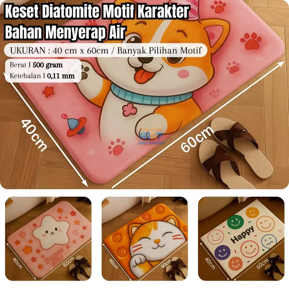 Keset Lantai Diatomite / 40 x 60 cm
