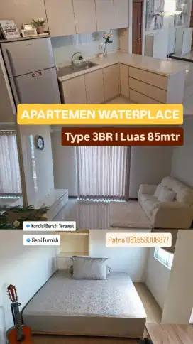 Dijual Apartemen Waterplace Semi Furnish Type 3BR