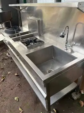 kompor plus sink stainless steel