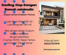 Siap Bangun Rumah Mewah Custom Kavling Depan Taman Di Kedaton BSB City