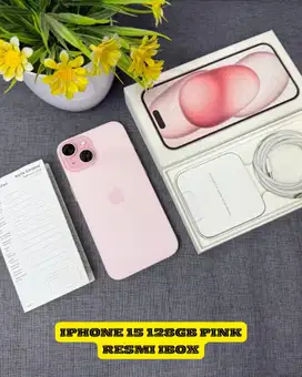 Iphone 15 128gb Pink ibox + free casing bagus