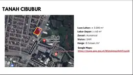 Tanah Luas 3000 m2 Cibubur, Jakarta