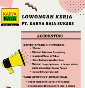 Lowongan Kerja Accounting dan Driver