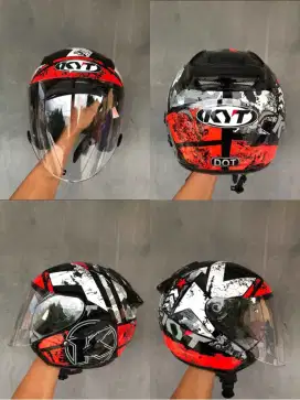 helm kyt galaxy flat r double visor bu