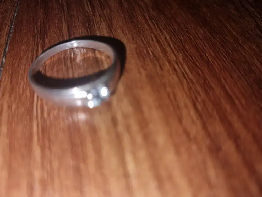 cincin minimalis perak batu natural aquamarine blue