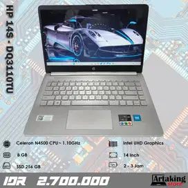 Hp 14s - dq3110TU - Celeron N4500 - Ram 8 GB - SSD 256 GB